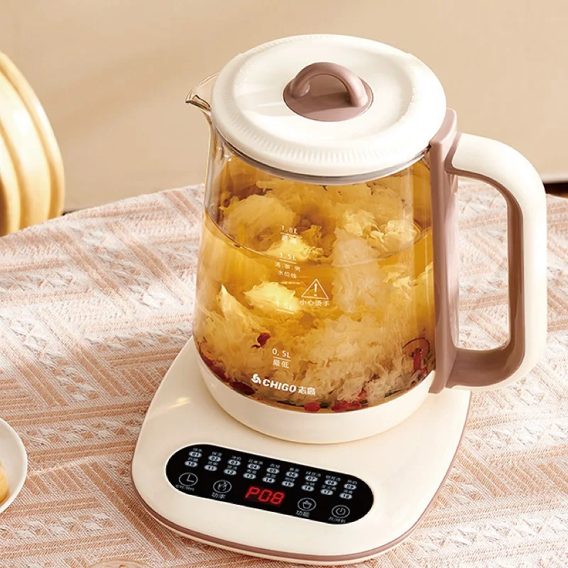 

Умный горшок для здоровья 1,8 л, домашний чайник для кипячения, офисный многофункциональный стеклянный электрический чайник, цветочный чайник для встреч, горшок для тушения супа, 220 В