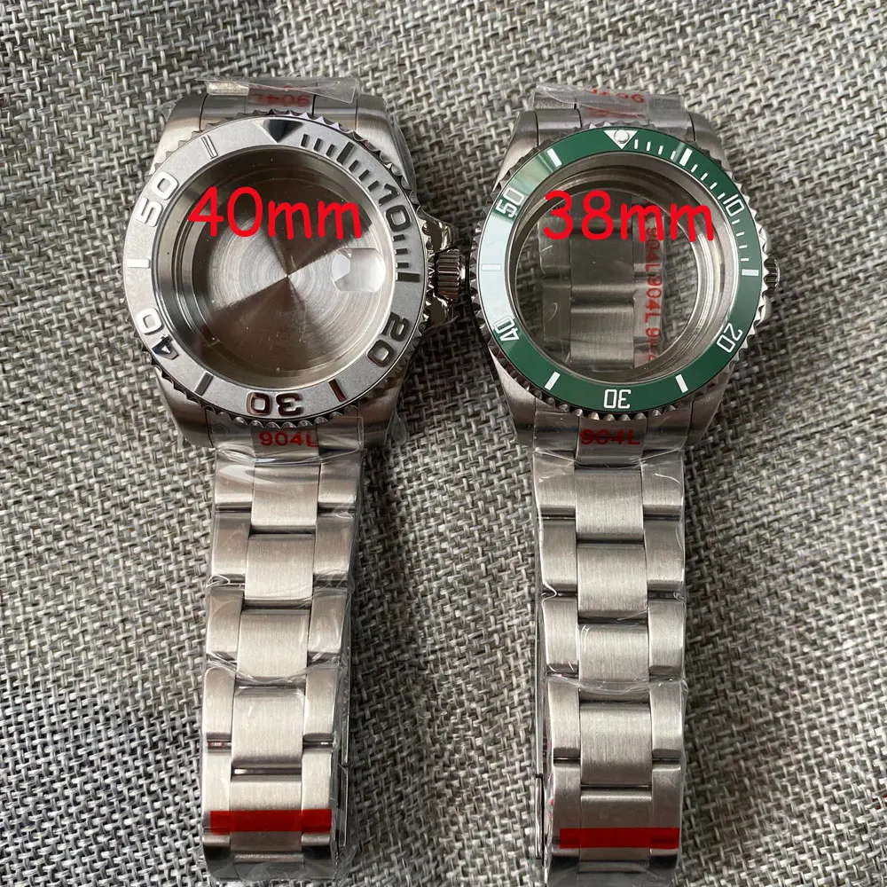 38mm/40mm GMT Obudowa zegarka Pasuje do NH34 NH35 NH36 ETA 2824 PT5000 ST2130 Szafirowe szkło 316L Bransoletka z blokadą ślizgową Ceramiczna ramka Cyclops — zdjęcie 5