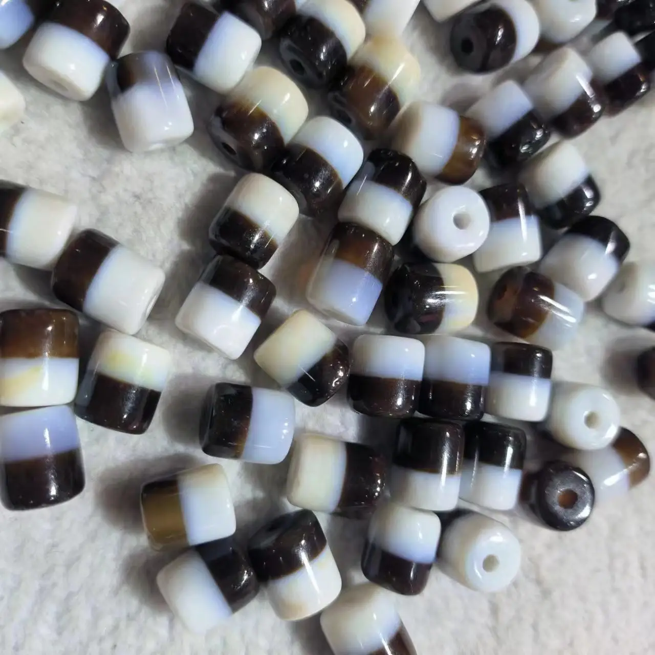 1pcs/lot Natural Agate Dzi black and white beads nice color necklace bracelet accessories jewelry amulet folk-custom wholesale