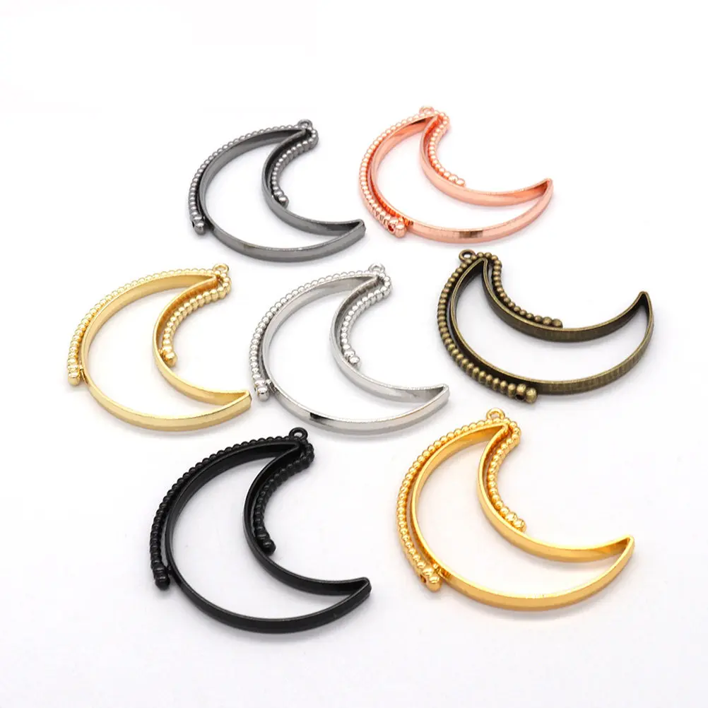 

25 шт. подвесок в форме полумесяца с вращающимся полым ободком, рамки для ювелирных изделий своими руками, для эпоксидной смолы, высококачественный сплав, для рукоделия