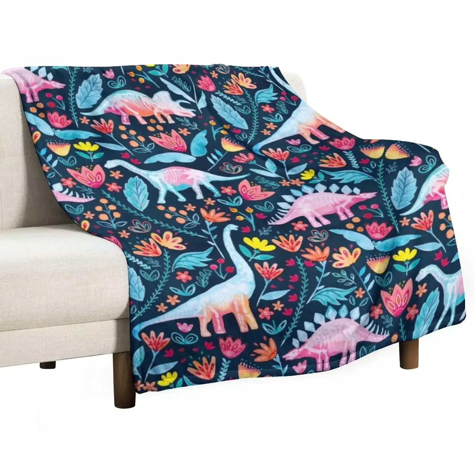 

Dinosaur Delight Throw Blanket Warm wednesday Blankets For Sofas Summer Blankets