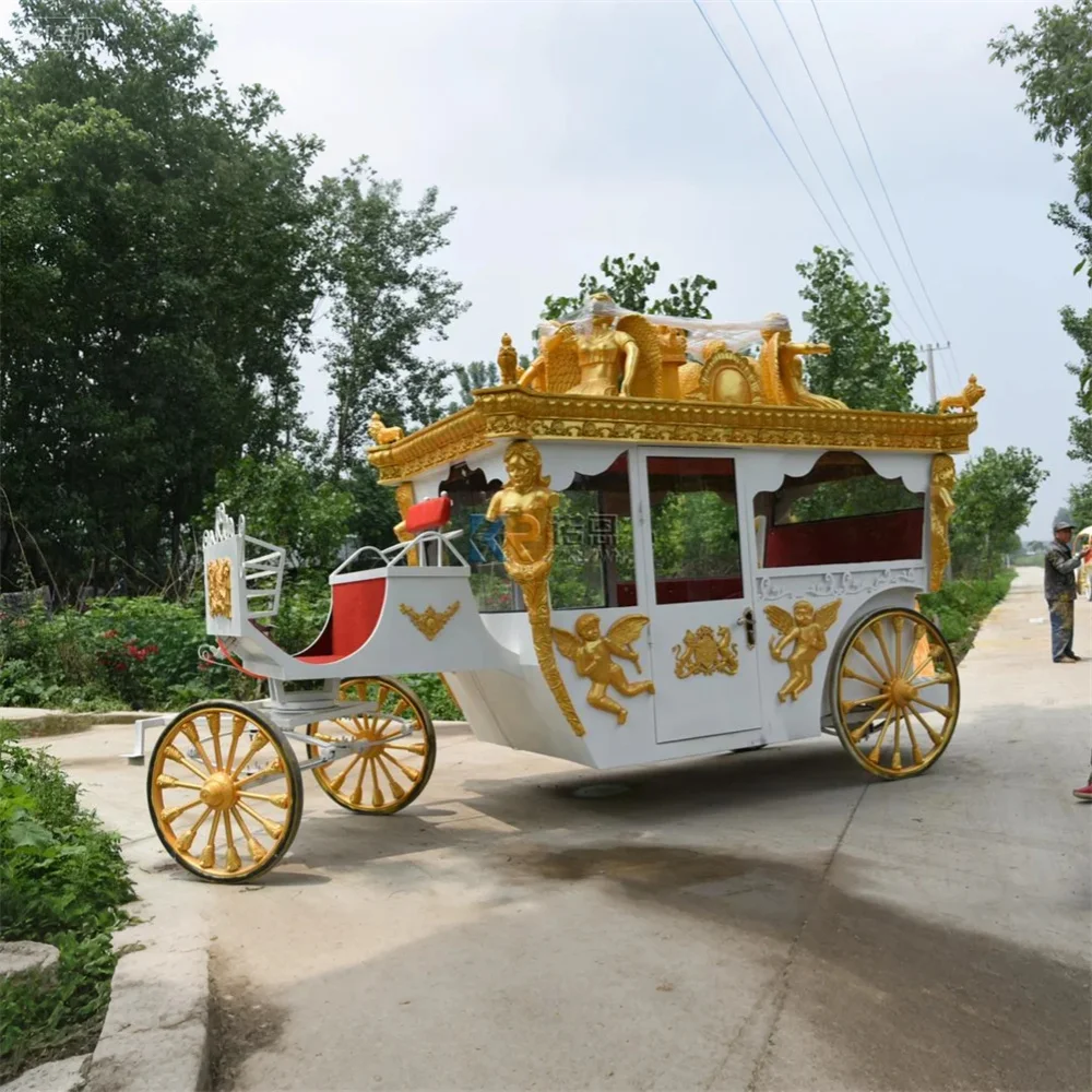 

Vintage Cinderella Fairytale Princess Carriage Wedding Vehicle Wagon Sightseeing Electric Horse Carriage for Sale