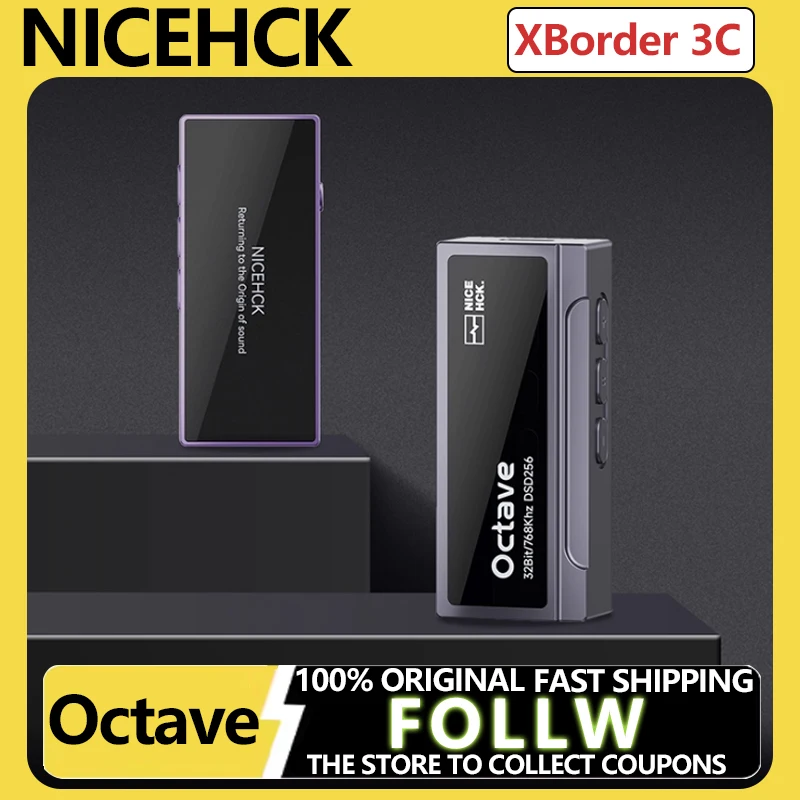 

NICEHCK Octave Portable Type-C DAC Headphone Amplifier ES9039Q2M Decoding Chip Dual SGM8262 Op-Amp 3.5/4.4mm Output Accessories