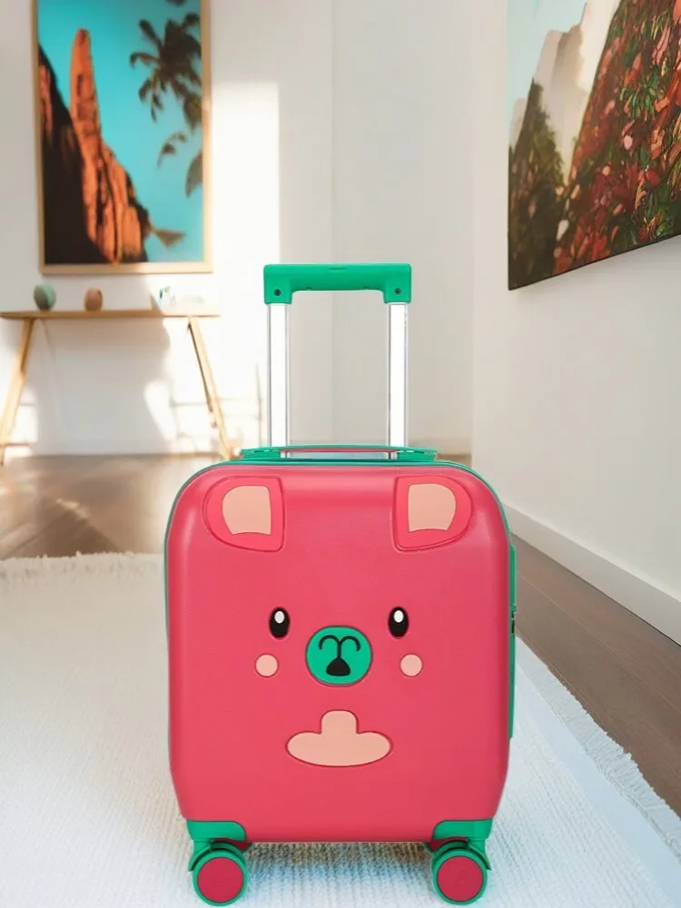 

18-дюймовый детский дорожный чемодан, мультяшный чемодан с подстаканником, многофункциональный чемодан на колесиках для путешествий