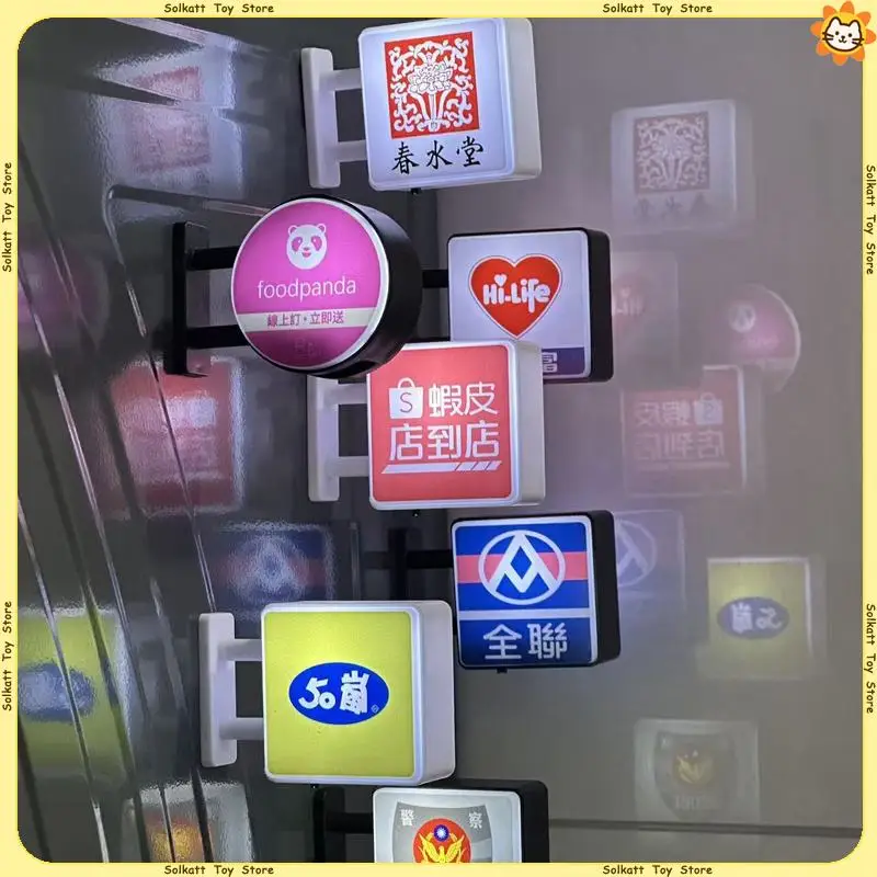 Japón nuevos imanes luminosos para nevera Mini caja de luz señal de luz Led tienda magnética Osaka tienda salida juguete en miniatura decoración del hogar regalo