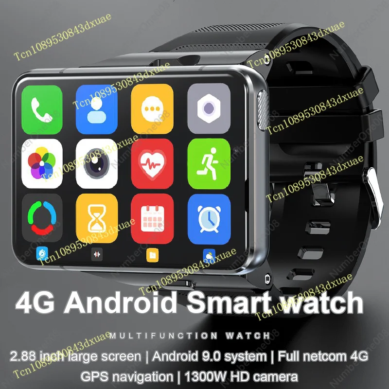 Large Screen Smart Watch Phone with 13MP Dual Camera, 4G LTE Support for Gaming Entertainment, Detachable Design