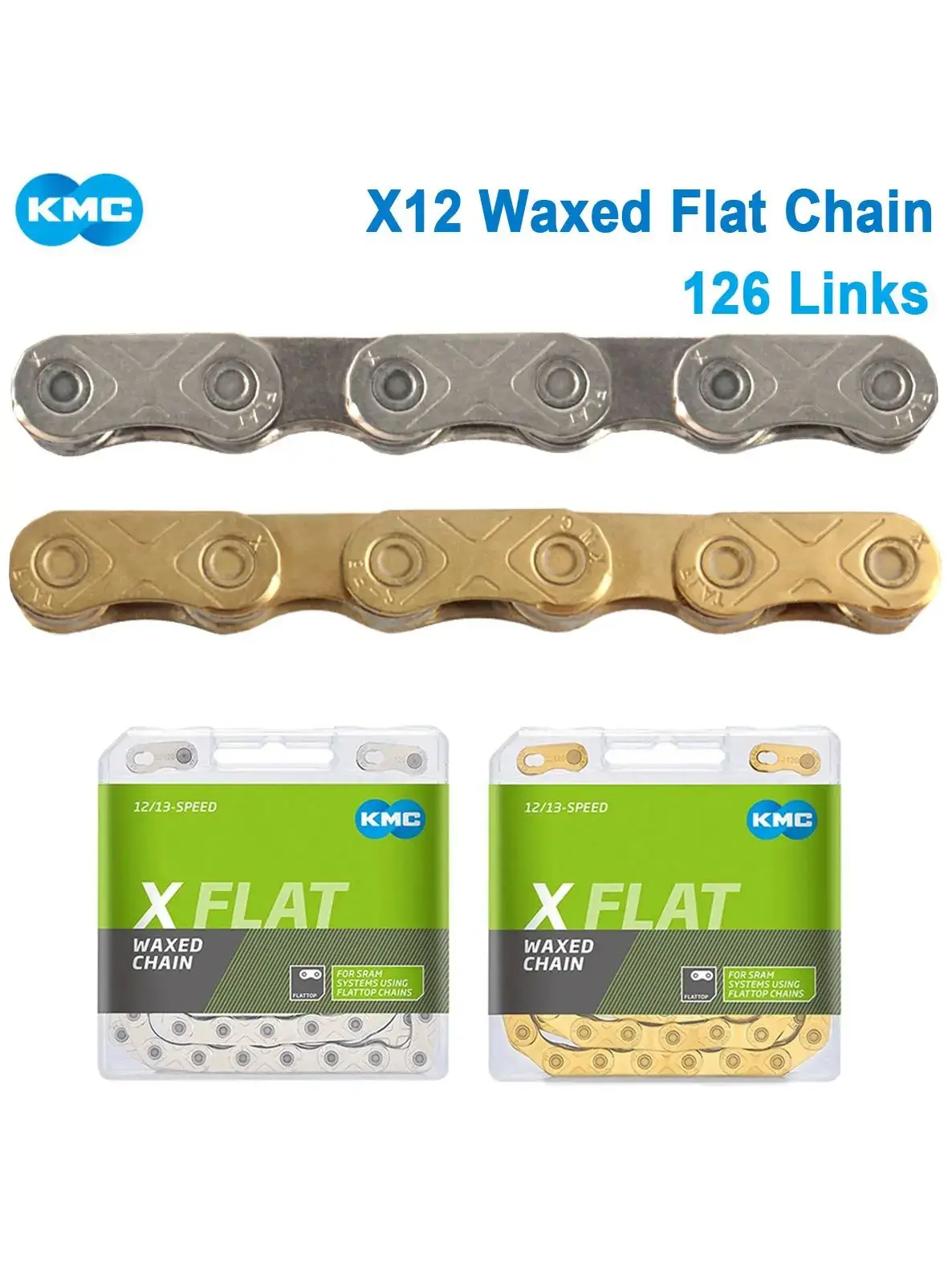 AliExpress KMC X Flat 12S MTB Chain Flattop Mountain Bicycle Chains Waxed Dust Oil Proof Road Bike Curren for SRAM RED 12V Smooth Shifting