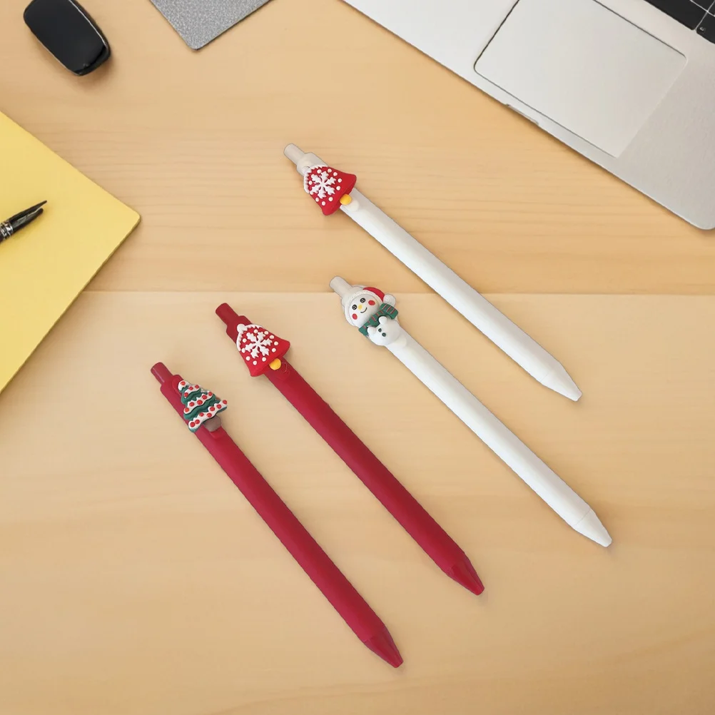 

10 шт., рождественские ручки, милый Санта-Клаус, набор ручек для письма на рождественскую елку, праздничная вечеринка, школьный журнал для рукоделия