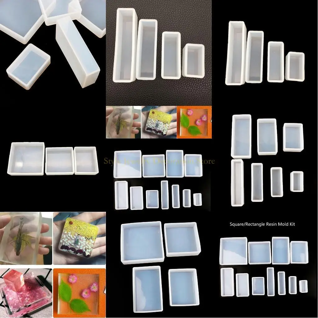 

D46E DIY Square/Rectangle Epoxy Silicone Mold for Children Handmade