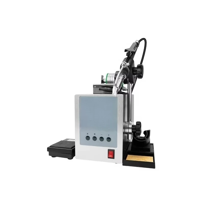 LCD Digital Display Automatic Soldering Machine 300W Mobile Repair Tool Pedal/Manual Feeding Soldering Station