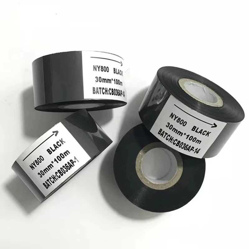 

NY800 black ribbon thermal printer ink packaging machine thermal transfer tape production date printing