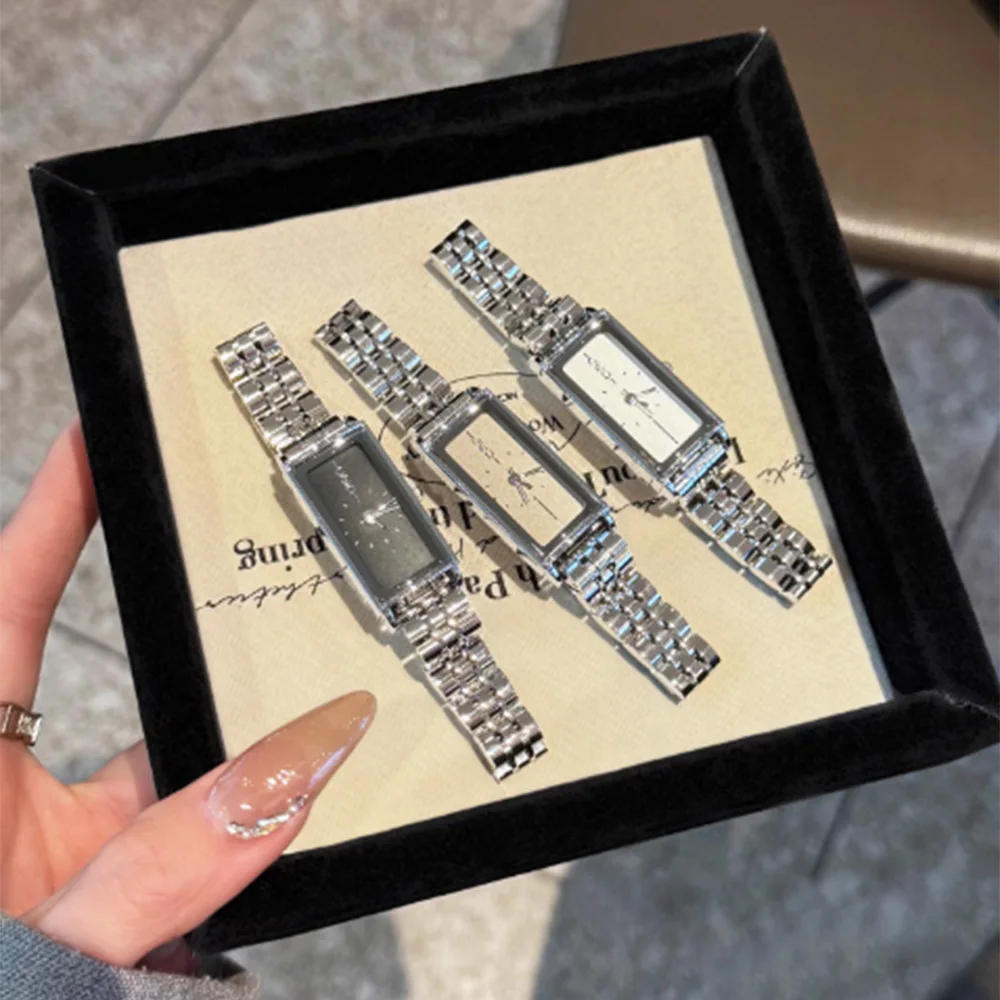 Fashion classic temperament light luxury simple rectangular alloy watch for women‘s girl party gift jewlry wholesale