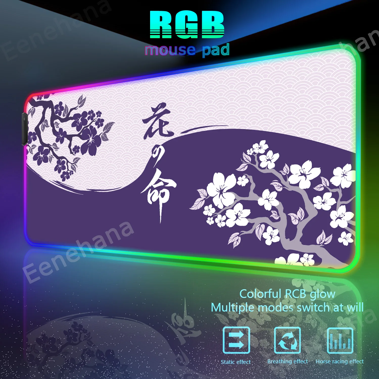 

RGB Aesthetic Yin-Yang Flower Mousepad HD Home Computer Keyboard Pad E-Sports Extended Deskmat Laptop Anti-slip Mat XXL Deskpad