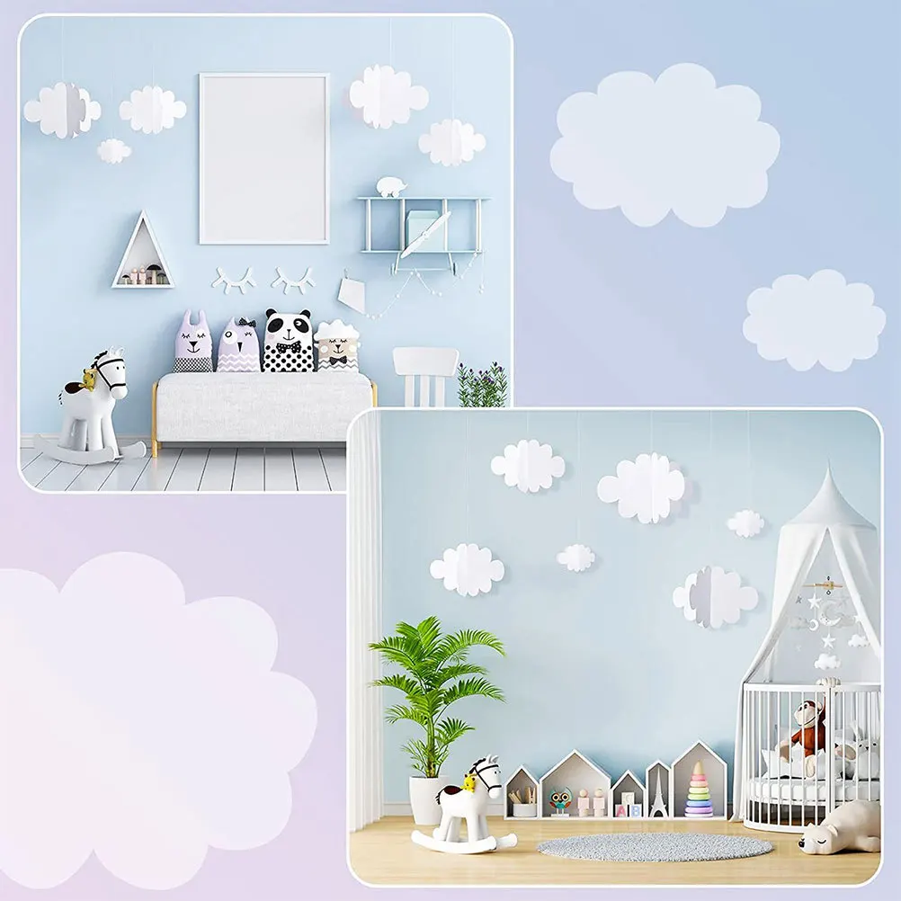 

2 set 3D Felt Clouds Hanging Decorations 2 Sets Delicate Pendant Party Scene Ceiling Home Xmas Birthday Party