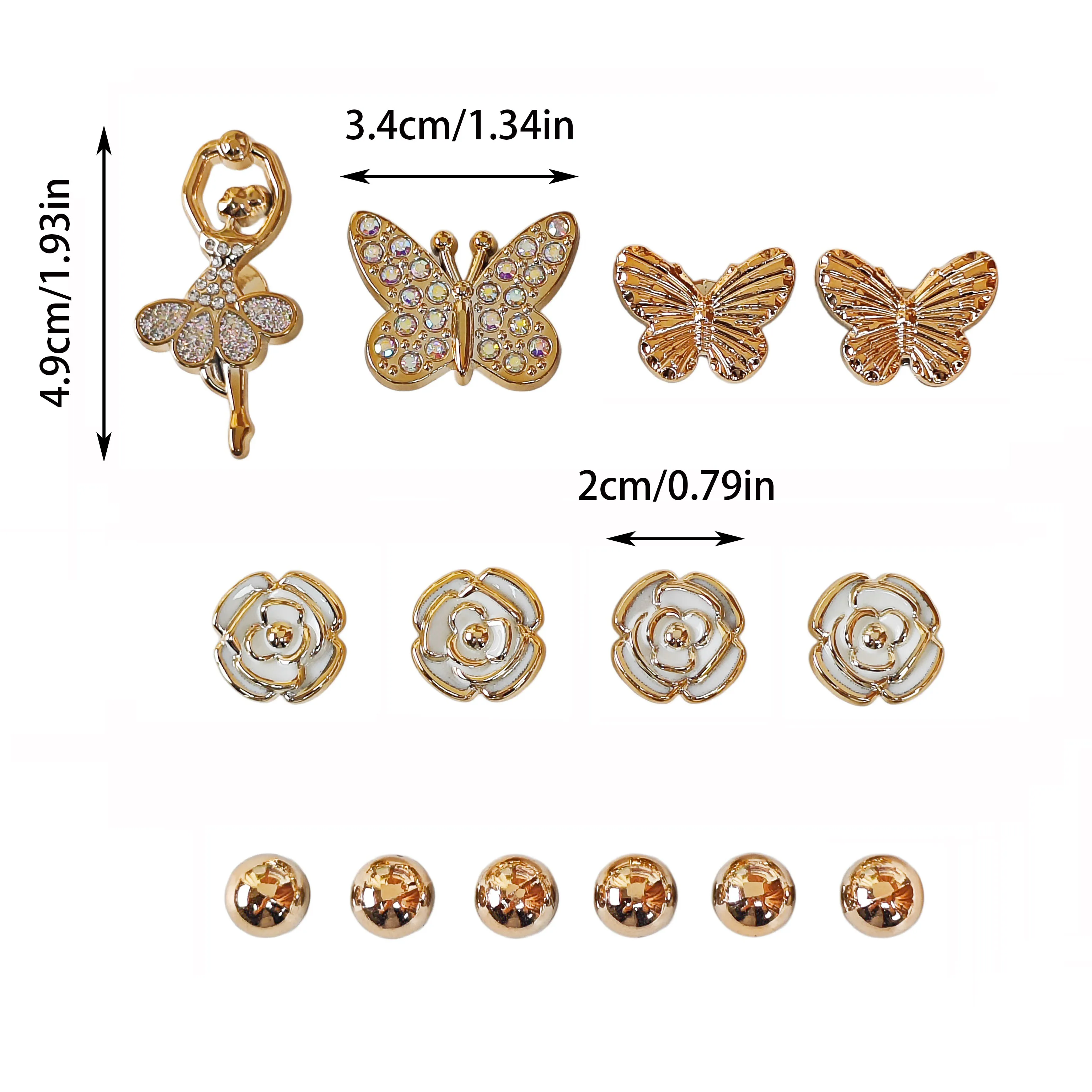 14Pcs DIY Shoe Decoration Char - Women'S Accessories Categories 评论和价格
