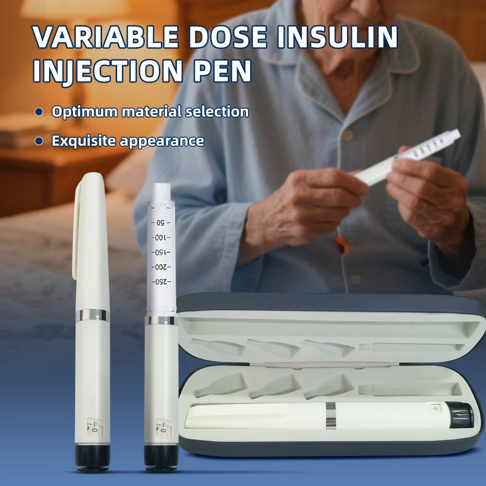 Reusable Insulin Pen Injector for 3ml Cartridge ISO 11608 Compatible with Dose Control 0-60 Units Clear Window Adjustable view 2