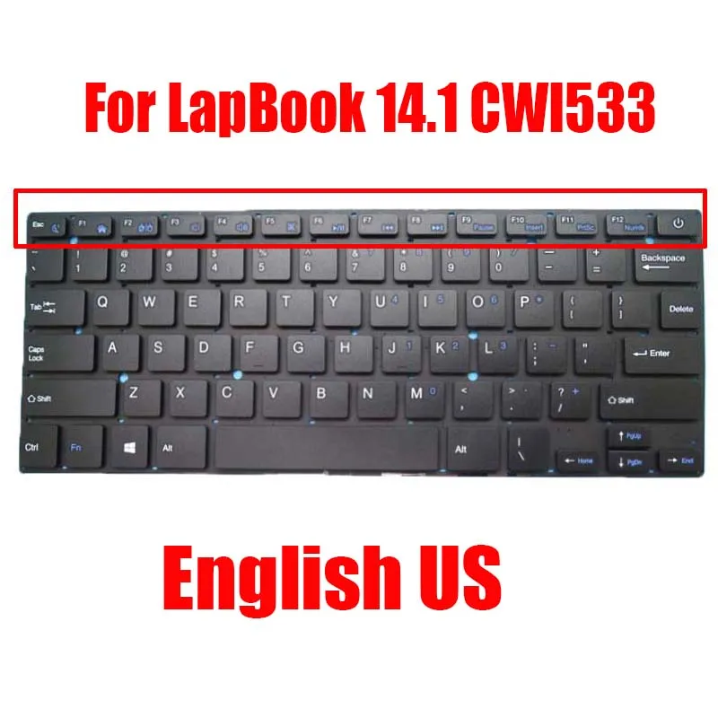 

RU US Laptop Replacement Keyboard For Chuwi 14.1 CWI533 For LapBook 14.1 CWI533 English Russia Black Without Frame New