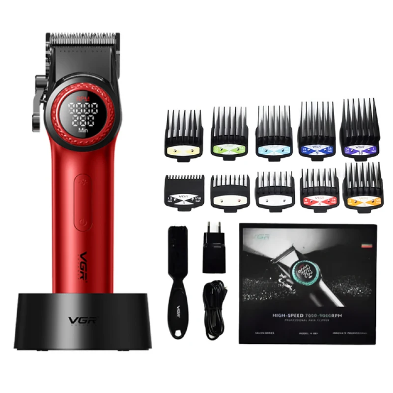 

VGRProfessional men's hair clipper Rechargeable 9000rpm oil Head gradual electric clipper Advanced V-001