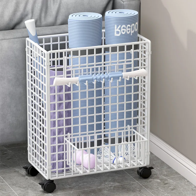 High quality furniture foldable cabinet clothes storage baskets living room yoga mat rack organizer