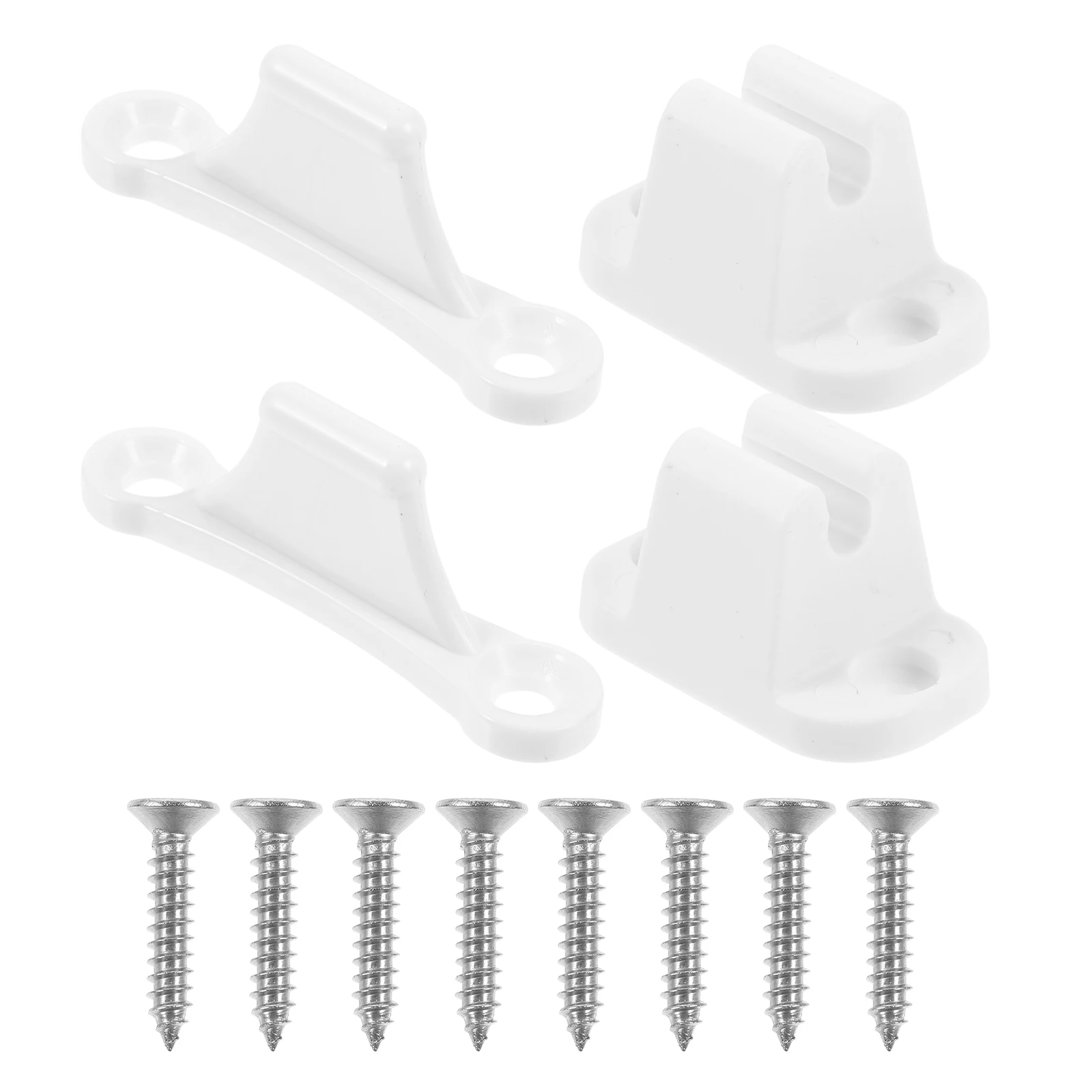 

2 Pairs White ABS Material RV Door Buckle Camper Trailer Storage Compartment Catch Holder Interior Parts Accessories