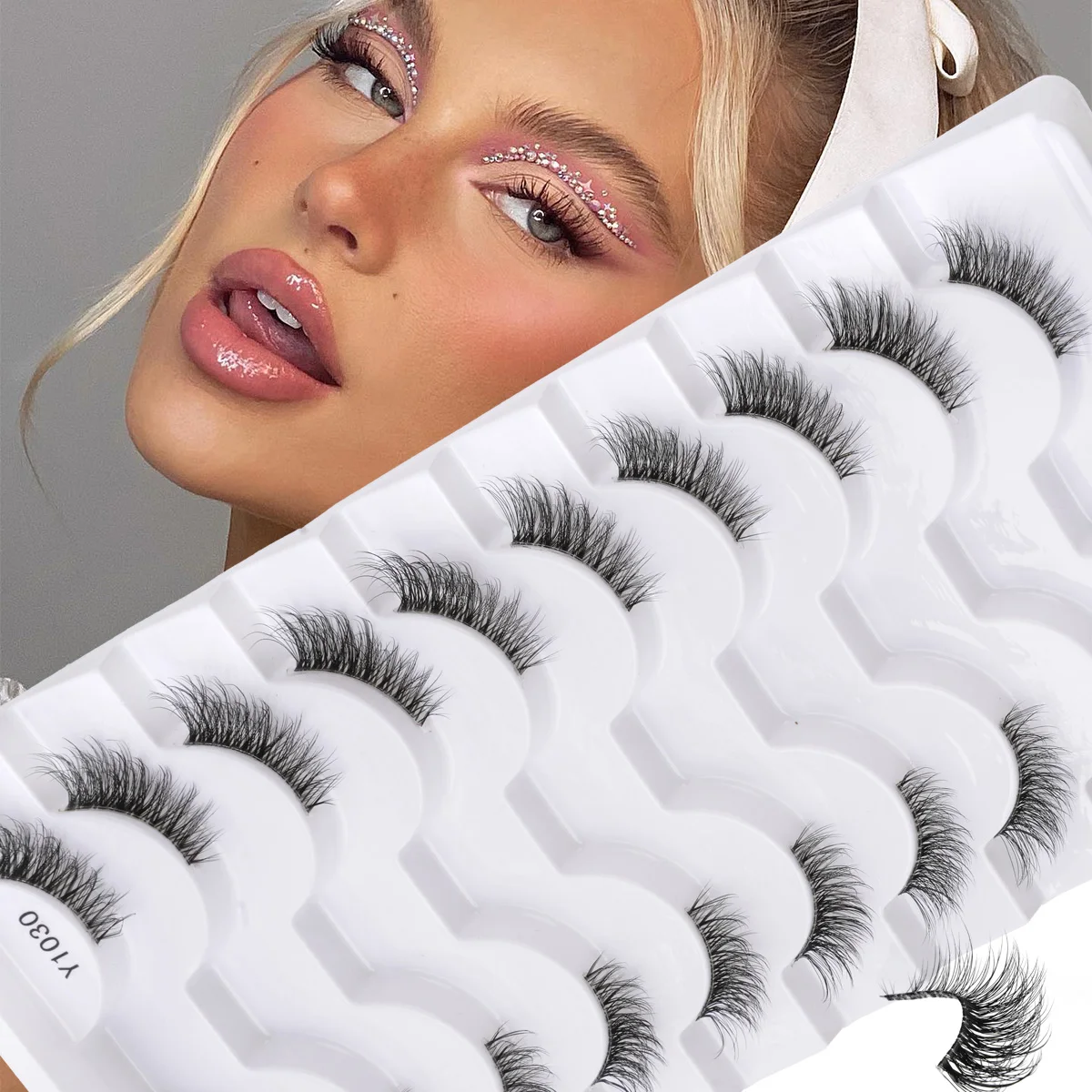 Ysd meia cílios 3/10 pares de aparência natural curto cílios postiços finos vison cílios fofos volume lash extensão maquiagem