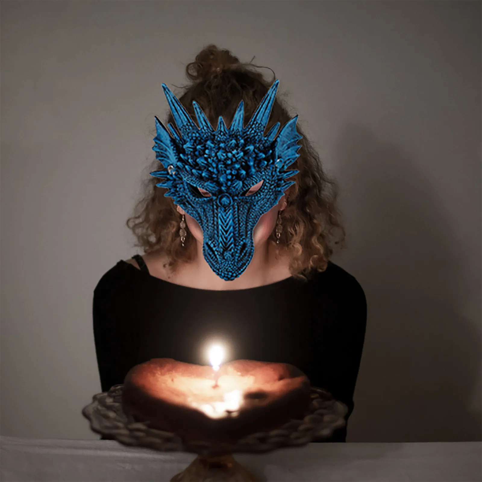 Halloween 3d silicona Animal dragón adulto máscara disfraz Cosplay accesorios de fiesta Mascarillas decoración de ambiente festivo