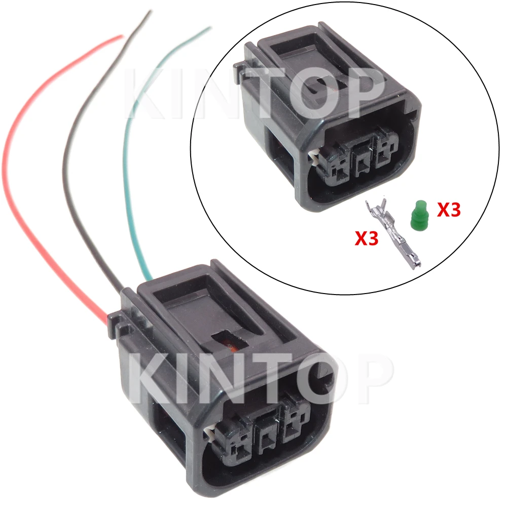 

1 Set 3 Pins 7289-7041-30 90980-12D17 AC Assembly Car Plastic Housing Socket with Wires Auto Electric Cable Connector