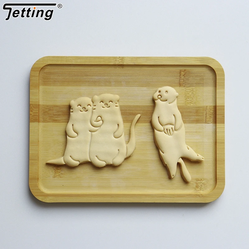 1Pc Sea Otter Shape Cookie Cutters 3D Plastic Baking Biscuit Mould DIY Fondant Cookie Stamp Pastry Cake Decorating Tools