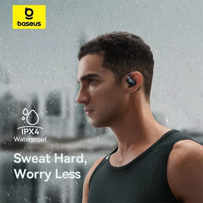 Baseus Eli Fit Open Ear Wireless Earbuds Bluetooth 5.3 OWS Wireless Earphones 4-Mics ENC Sports Headphones TWS & Neckband Wear