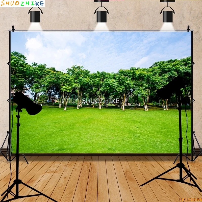 خلفيات تصوير للربيع الأخضر ، مناظر طبيعية جميلة ، الدعائم سحابة السماء الزرقاء البيضاء ، حديقة الطبيعة ، صور الغابات ، خلفية الاستوديو ،