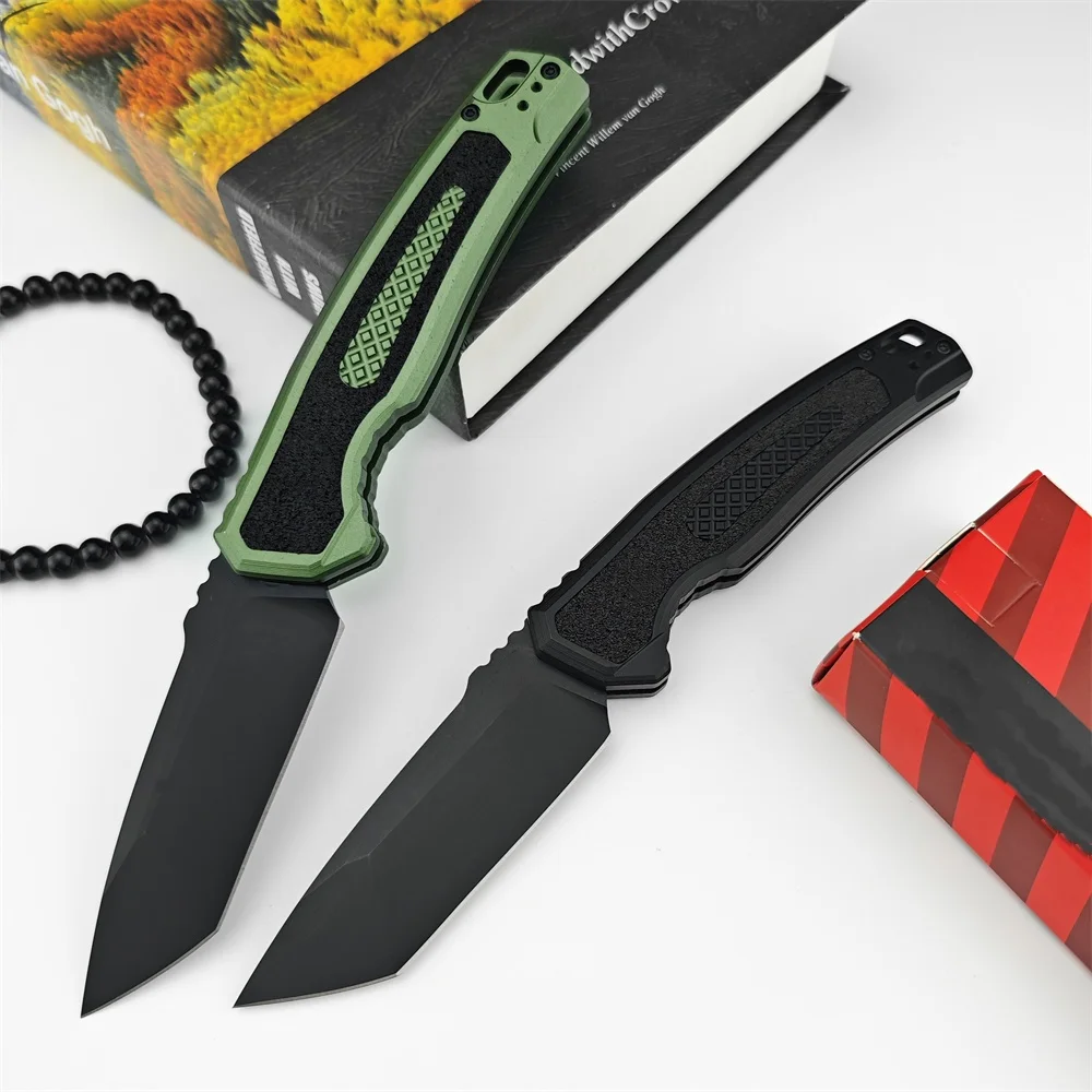 

7105OLBLK AU.TO Assisted Folding Knife D2 Black Cerakote Tanto Blade Aluminum Alloy Handles Outdoor Utility Pocket EDC Tool