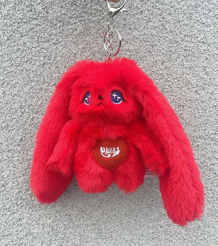 K-Pop Red Rabbit Stuffed Keychain, Idol G, I-DLE, Girl YUQI, Little Doll Bag Pendant, Fãs Presentes Coleção