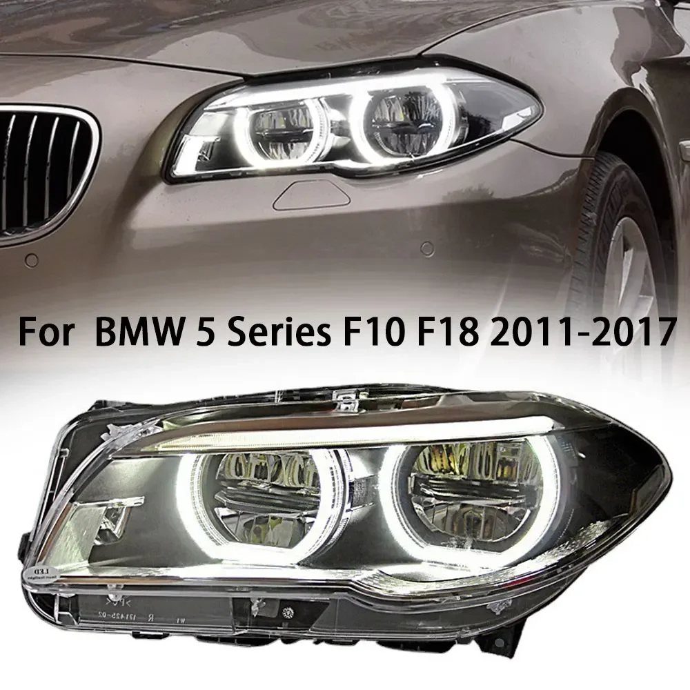 Car Front Lights For BMW 5Series F18 F10 2011-2017 Full LED Headlight Assembly DRL Running Signal High and Low Beams Plug Play