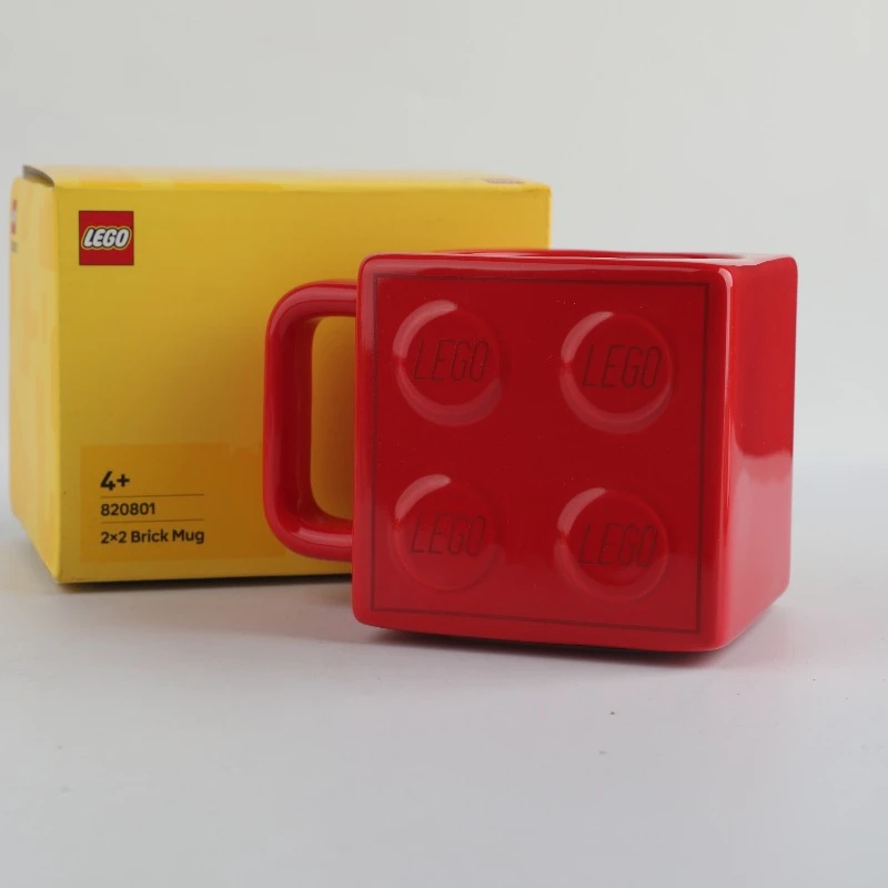320ml Ceramic Mug 2x2 Red LEGO Brick, Creative Block Shape, Anti-scald Handle, Practical Daily Use for Home Office Life - view 2