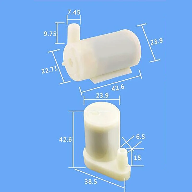 Небольшой водяной насос постоянного тока 3 в, горизонтальная фотосессия, вертикальный мини-микроразъем