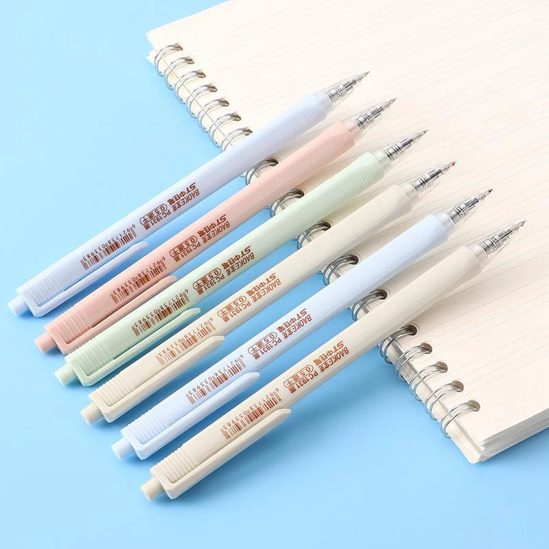 1pcs Morandi color press type signature pen 0.5mm student's fast/dry ink black ST pointed awl head brush question stationery