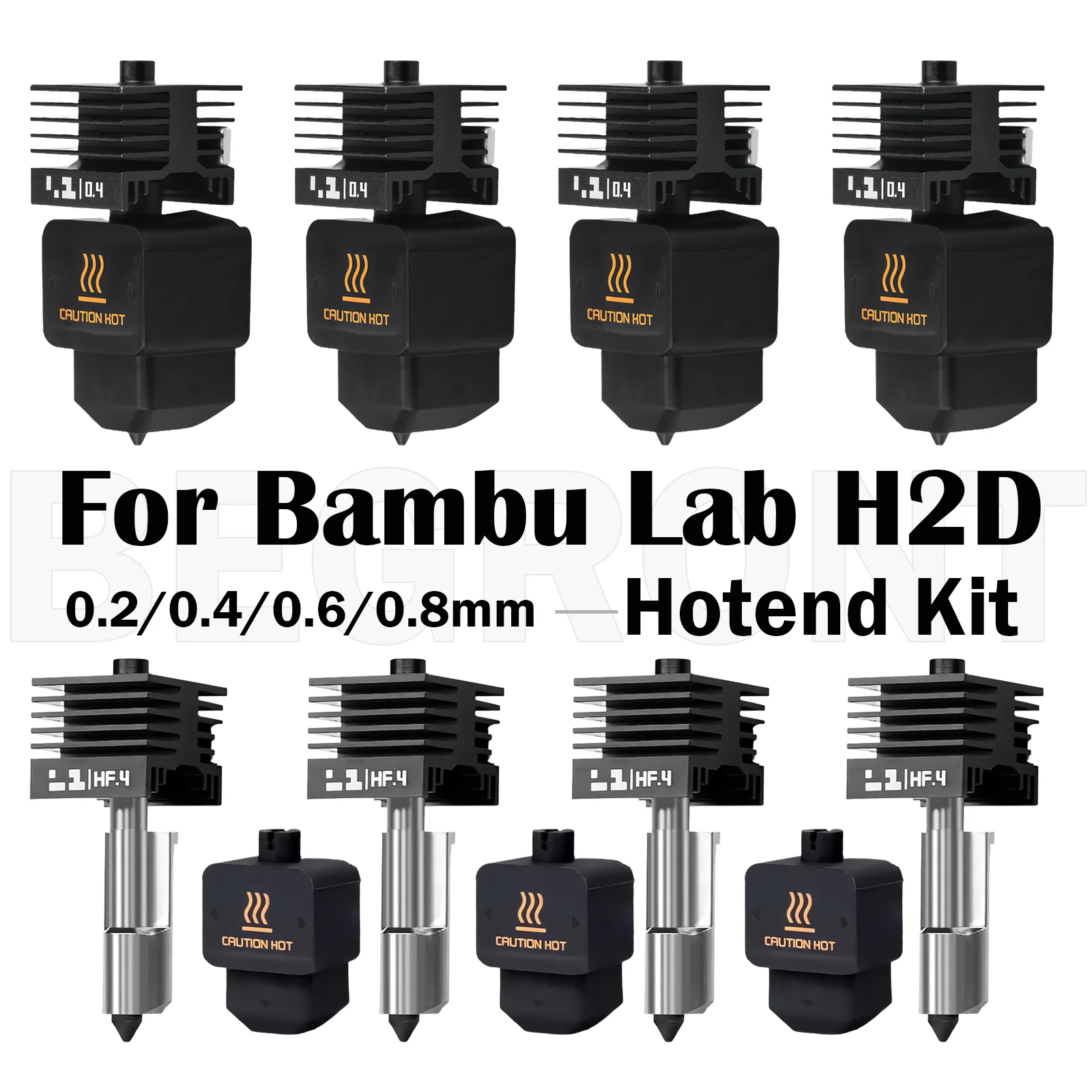 

Комплект H2D Hotend для принтера Bambu Lab H2D, быстрая скорость, сборка горячего конца, 0,2/0,4/0,6/0,8 мм, сопло из закаленной стали, детали 3D-принтера