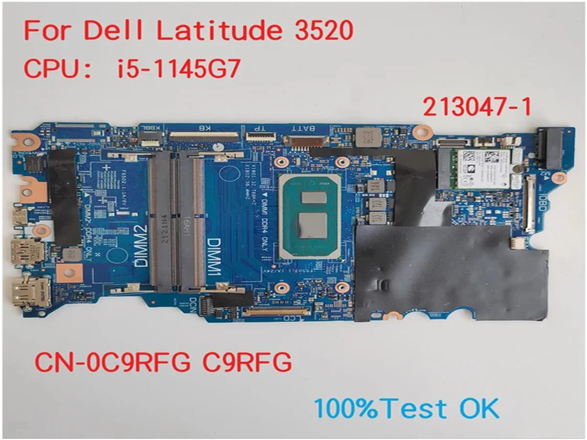 

CN-0C9RFG C9RFG 213047-1 For Dell Latitude 3520 Laptop Motherboard With CPU i5-1145G7 CN-0C9RFG C9RFG 100% Test OK