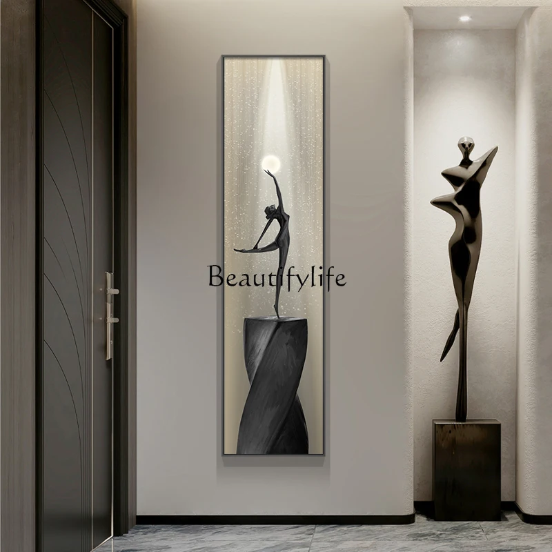 

Vertical Strip Light Luxury Entrance Painting Abstract Art Painting Corridor and Aisle Mural