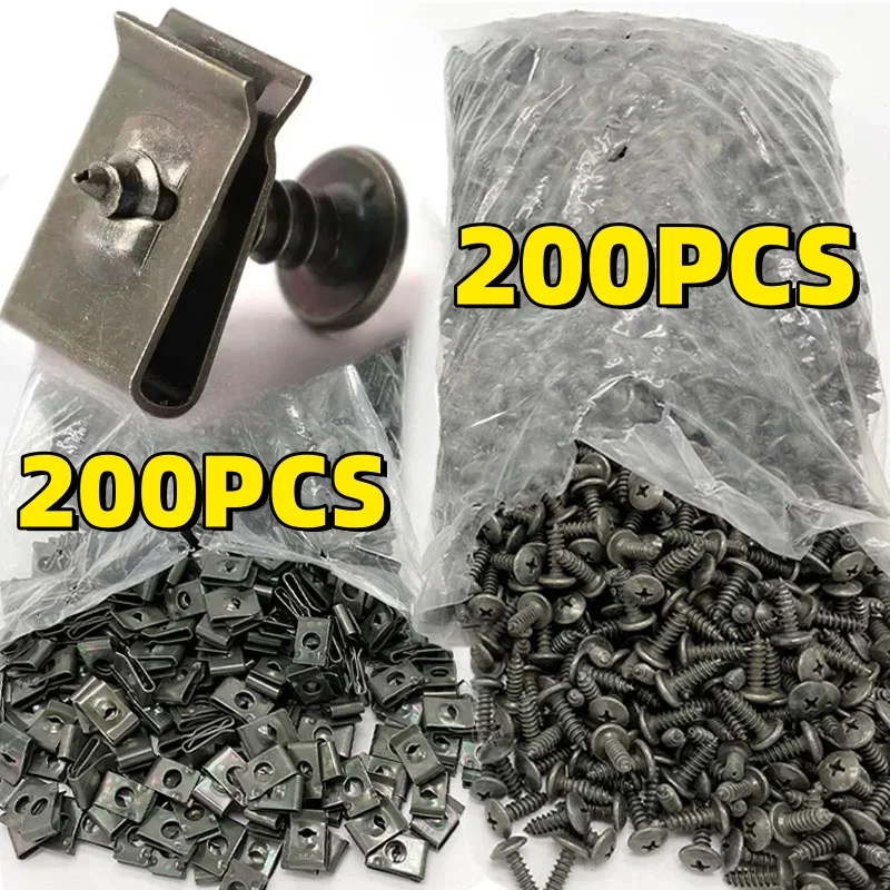 

Self Tapping Screws Metal Fastener Clip for Car Motorcycle U-Type Clip with Screw Anti-rust Protection Clip Screw Iron Sheet Kit