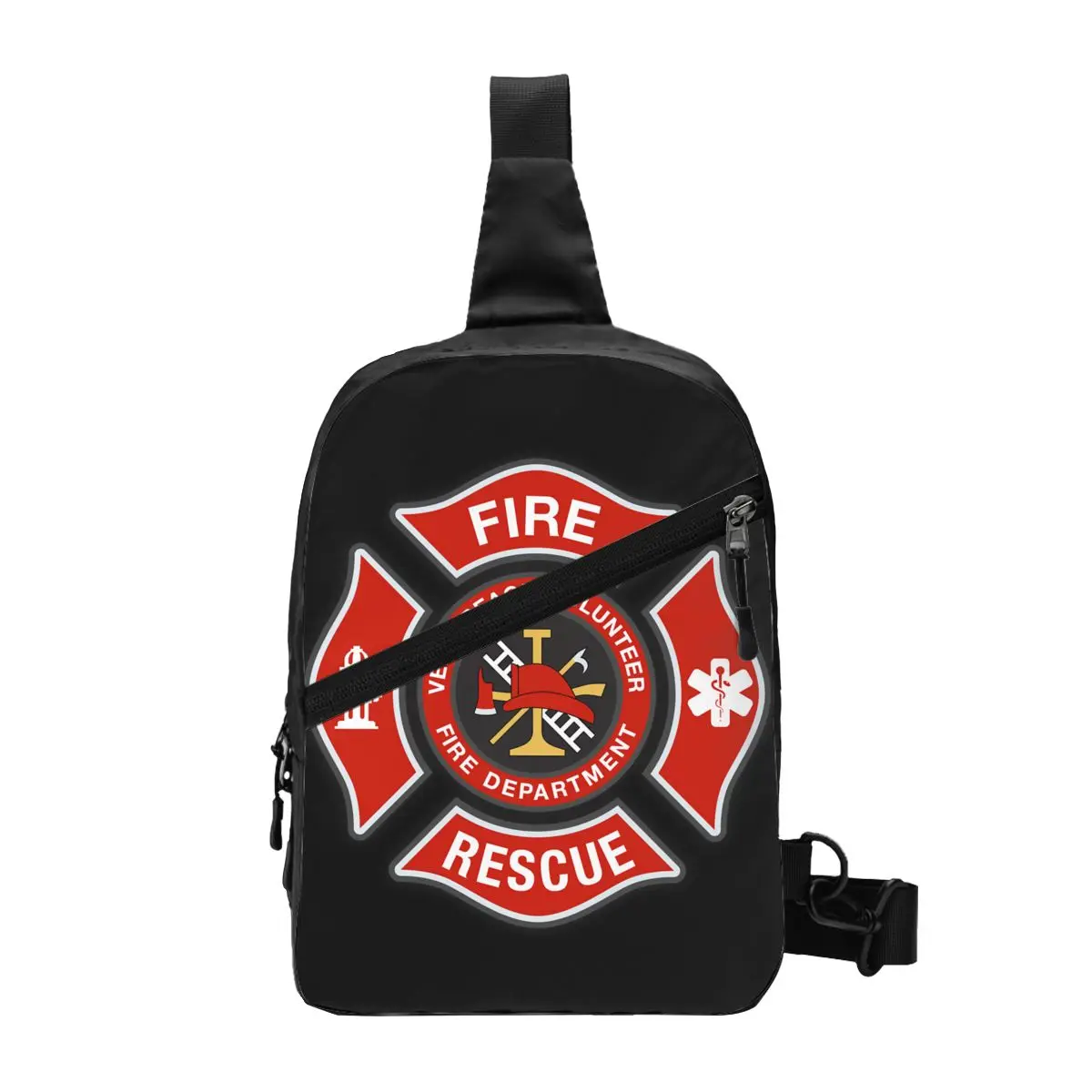 Fire Rescue Firefighter Crossbody Sling Backpack Men Custom Shoulder Chest Bag for Travel Hiking Daypack