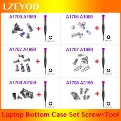 New For Apple MacBook Pro A1706 A1989 A1707 A1990 A1708 A2159 Bottom Case Cover Screws Set + Screwdriver