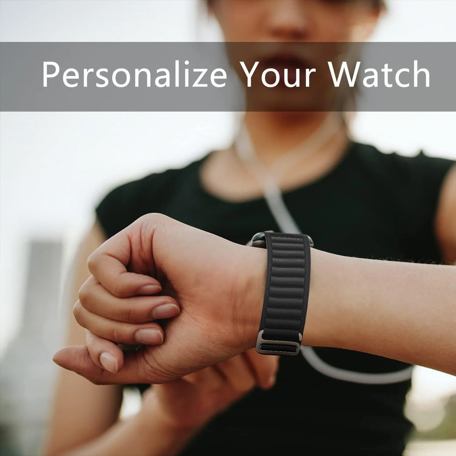 C-Type Buckle Band for Fitbit Versa 4/Versa 3/Sense/Sense 2 Band, Nylon Breathable Strap