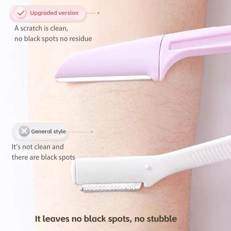 3PCS 휴대용 눈썹 트리머 안전한 눈썹 쉐이퍼 접이식 눈썹 트리머 면도날 여성용 메이크업 도구