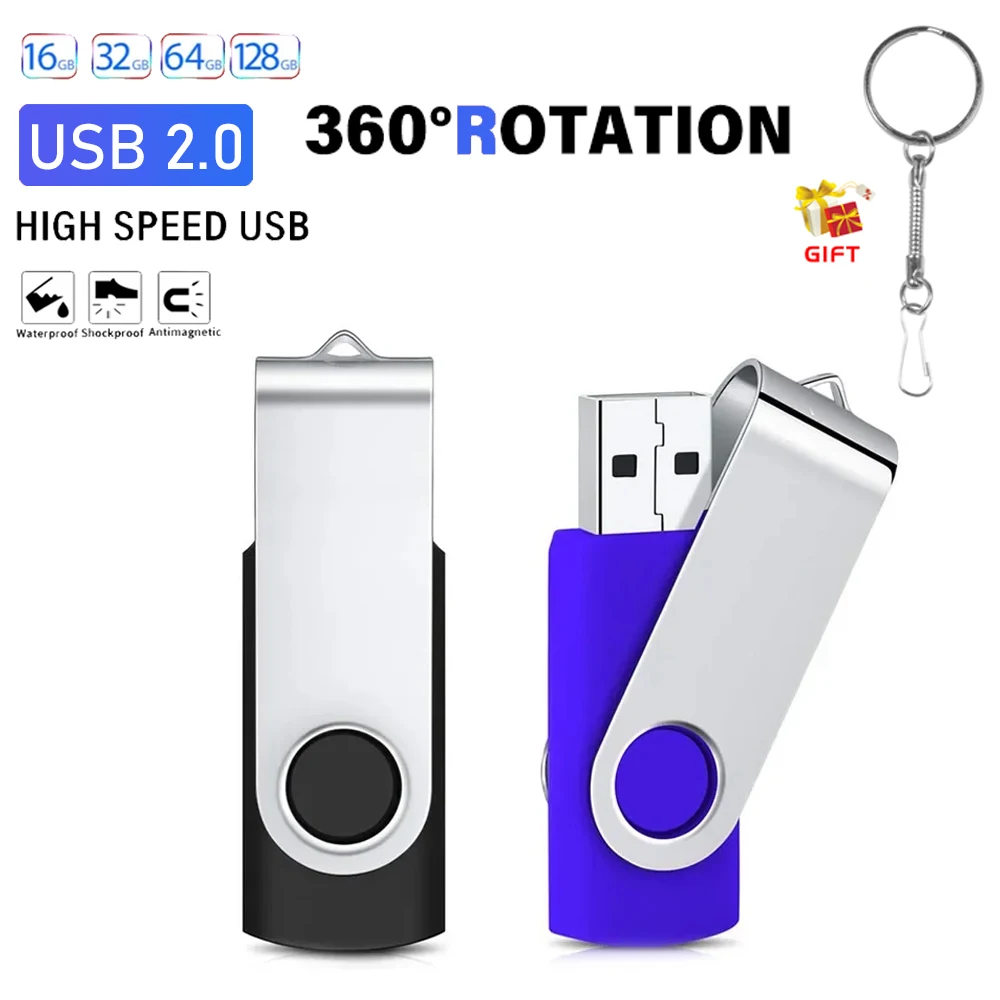 Mini USB 2.0 Pendrive 128GB 64GB 32GB 8GB للتدوير محرك فلاش USB 4GB عالية السرعة محرك فلاش USB عصا مفتاح سلسلة أفضل هدية