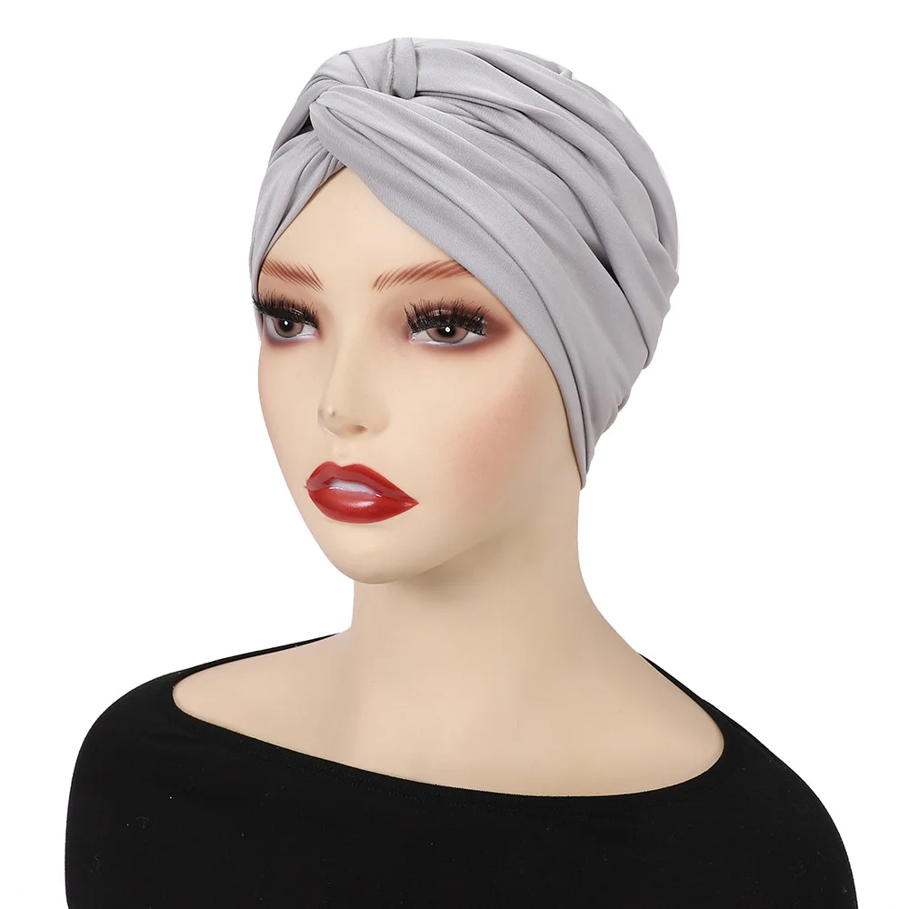 Nuevas mujeres indias musulmanas Hijabs quimio pérdida de cabello cáncer turbante cabeza bufanda envoltura Strech Bandana cubierta Beanie gorra árabe