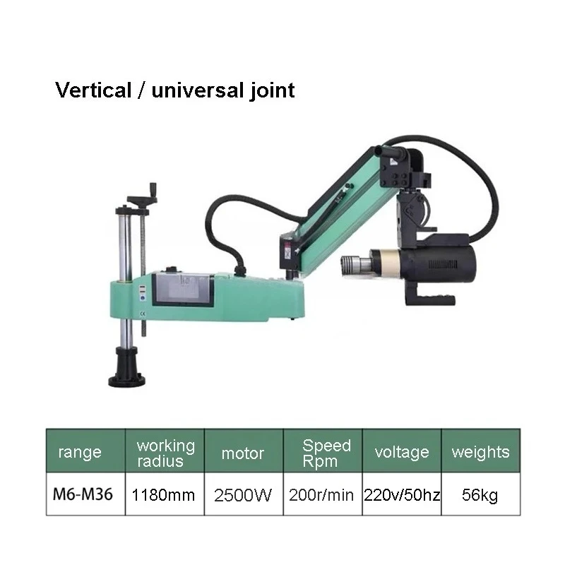 2026-M3-M16 Hot Cnc Automatic Flexible Arm Nut Screw Servo Electric Tapping Machine for Pipe Metal Thread Drilling Machine