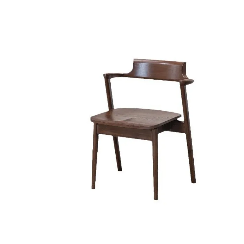 

ash wood rubber wood, household armrests solid wood dining chair, Nordic simple study, book chair light luxury backrest