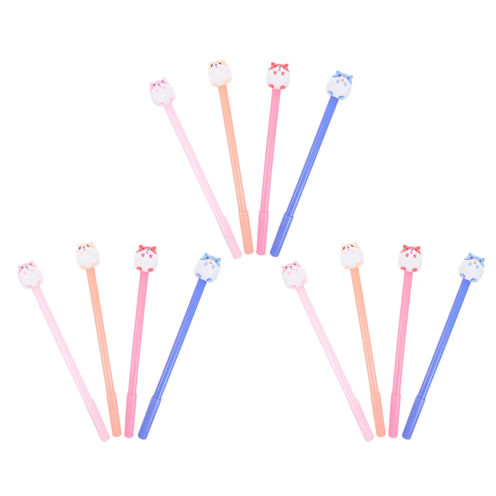 

12 шт., креативные нейтральные ручки, чехол для ручки для хомяка, сменный стержень, гладкое письмо, школьные и офисные студенческие гелевые ручки для хомяков