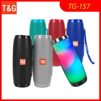 TG157 Portable Bluetooth Speaker LED Wireless Subwoofer Dual Bass Column BT AUX TF Boombox Music Player For Outdoor Camping
